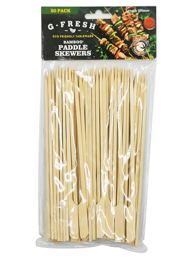 Bamboo Paddle Skewers (180mm) 50pc