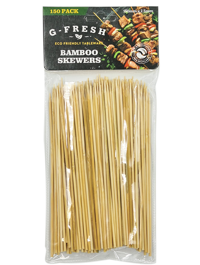 Bamboo Skewers (2.5mm x 150mm) 150pc