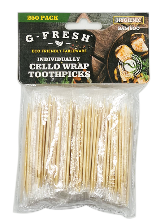 Bamboo Toothpicks (Individually Sealed) 250pc