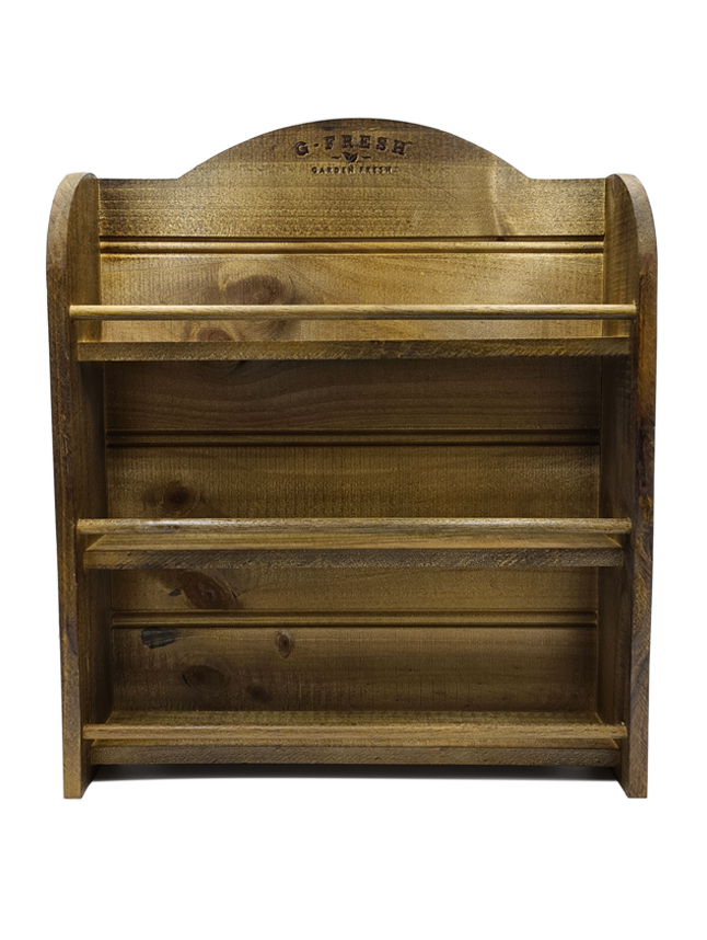The Home Cook 3 Tier Walnut Rustic Spice Rack – G-Fresh