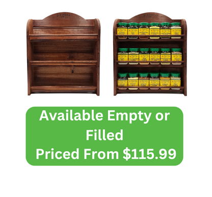 The Home Cook 3 Tier Jarrah Coloured Rustic Spice Rack