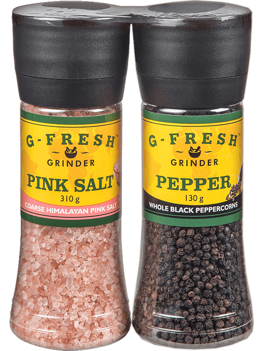 Twin Pack (Large Grinder) - Himalayan Pink Salt and Pepper Black (Whole)